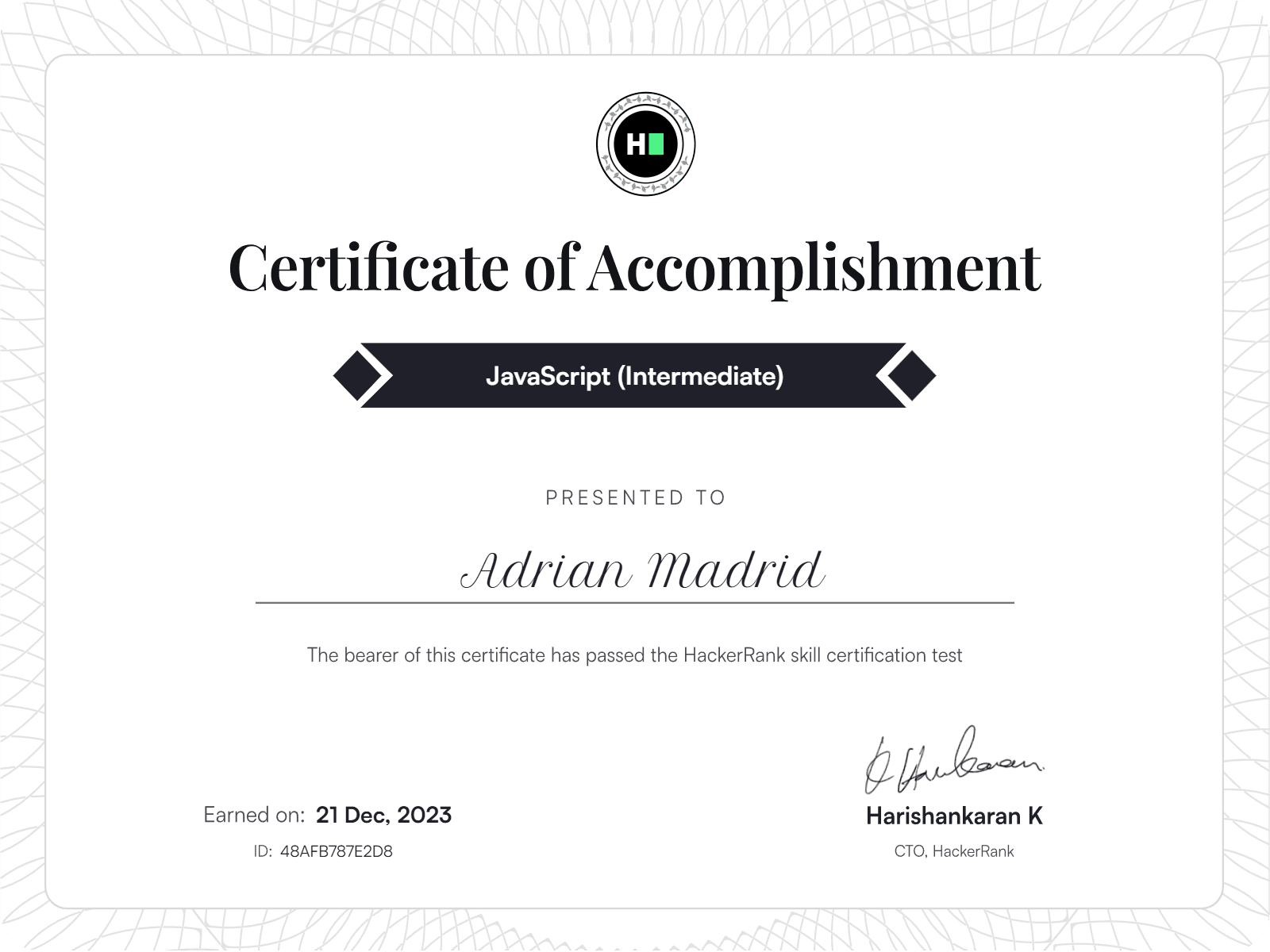 JavaScript Certificate